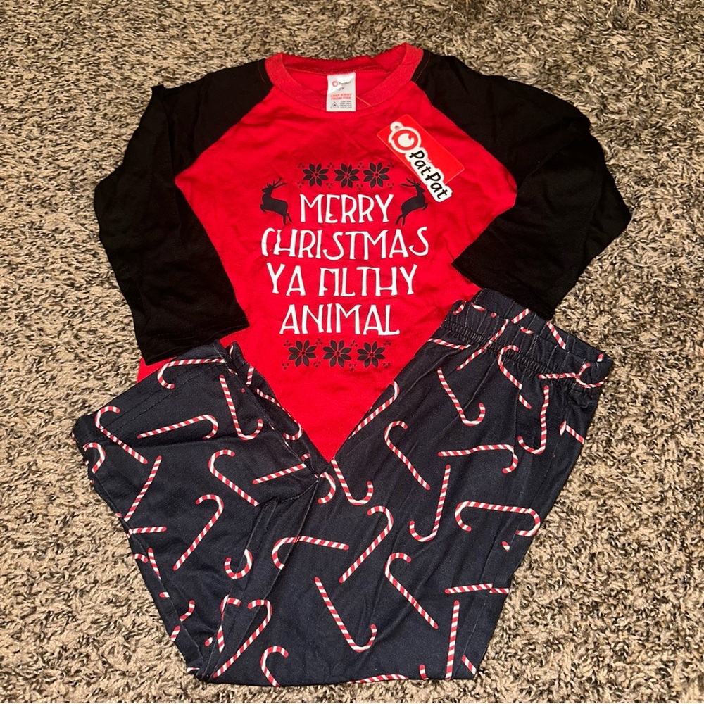 Festive Red and Black Kids Pajamas